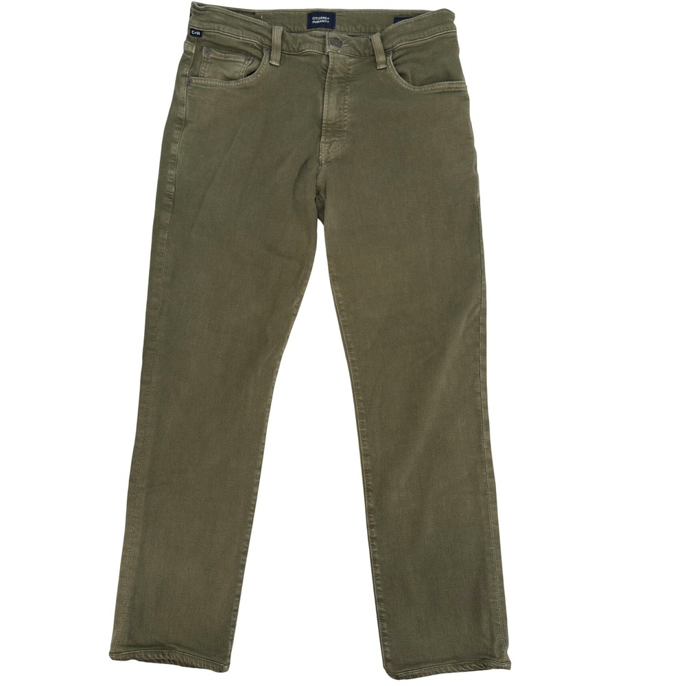 Citizens of Humanity The Gage Pants Mens 32x28 Olive Green Straight Leg Stretch